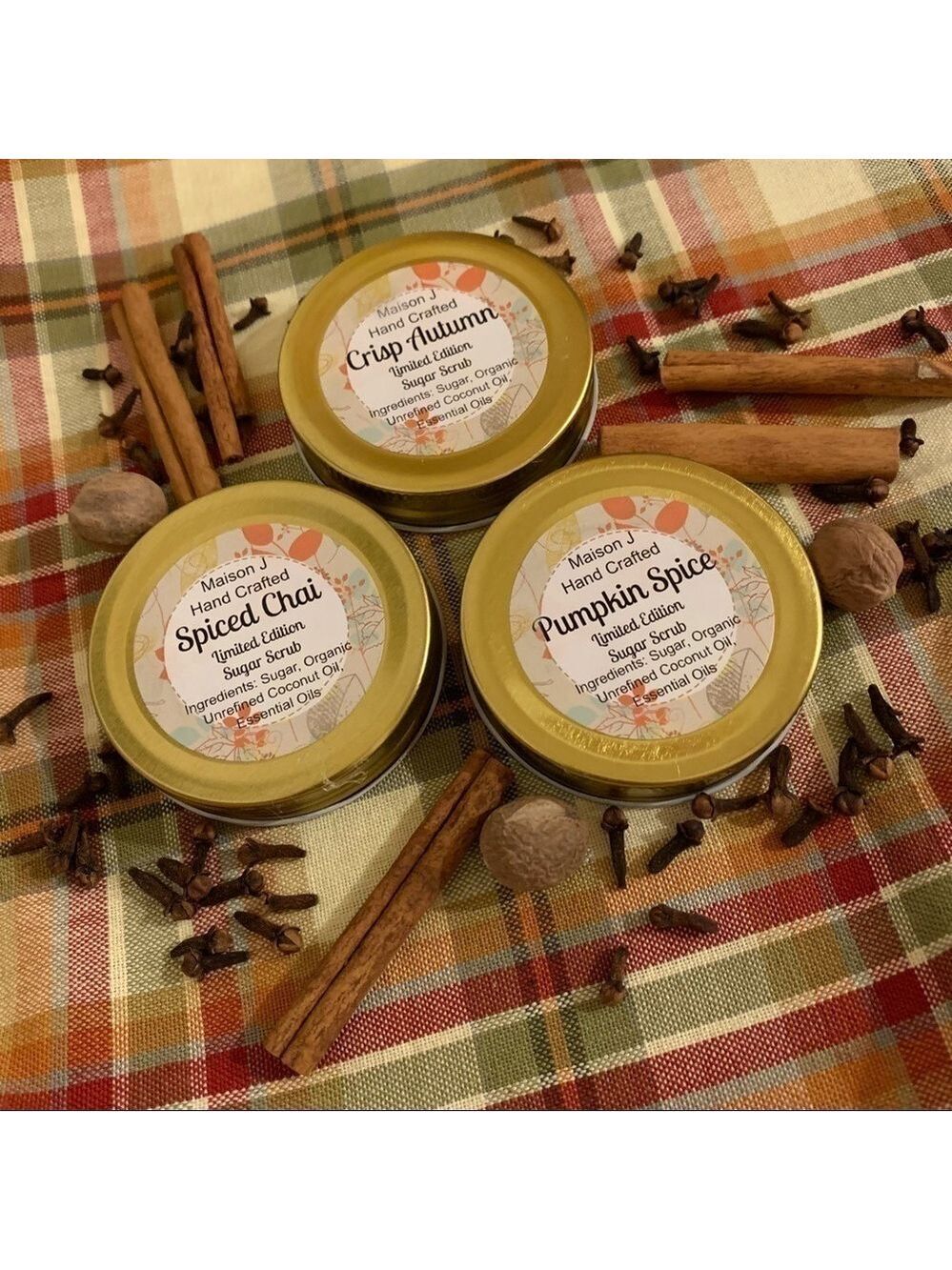 Hand Crafted All Natural Sugar Scrubs Exfoliating Moisturizing Trio